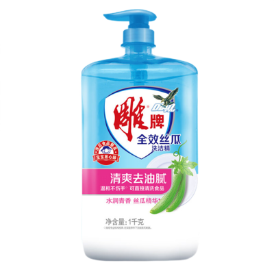 雕牌全效丝瓜洗洁精1000g瓶装 厨房清洁的绿色守护者